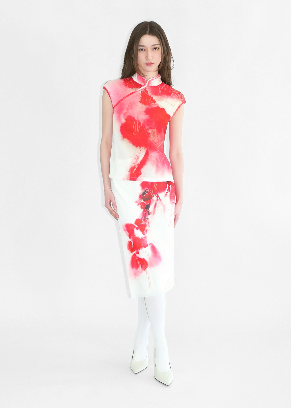 FADED CHERRY BLOSSOM CHEONGSAM TOP – Vivienne Tam Store