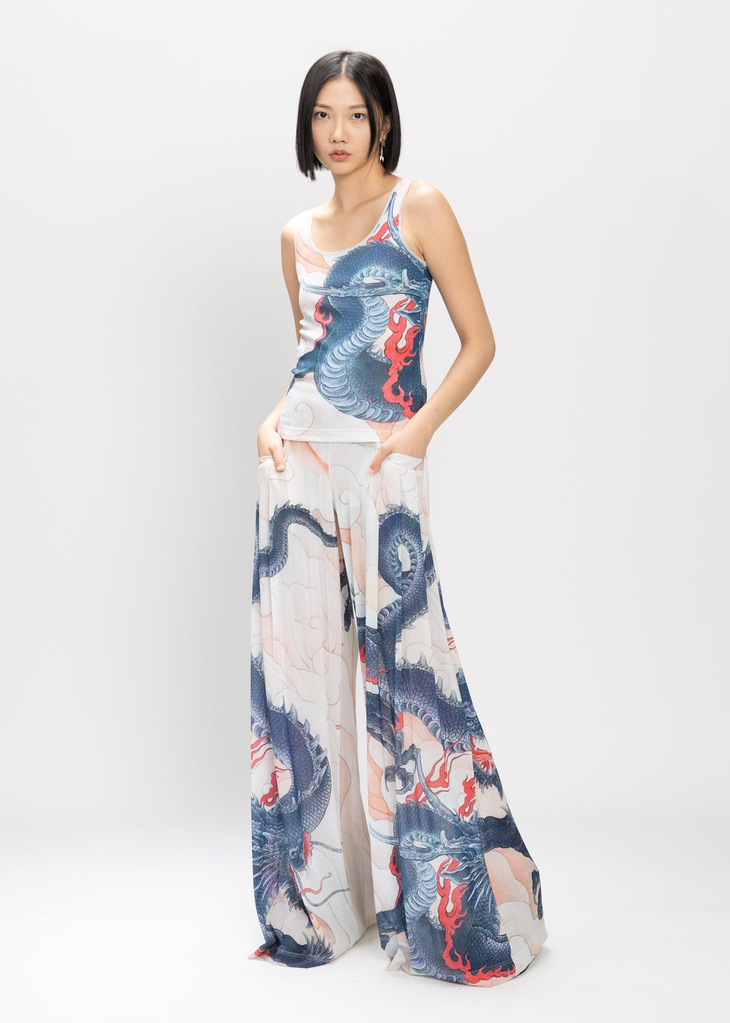 WATER DRAON PRINT ST NETTING TANK TOP – Vivienne Tam Store