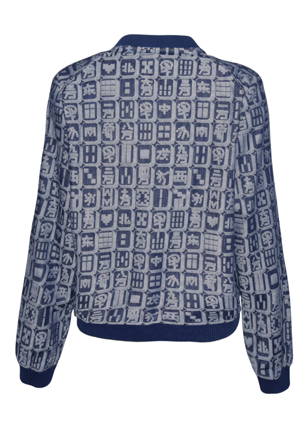 MAHJONG JACQUARD DENIM BOMBER JACKET