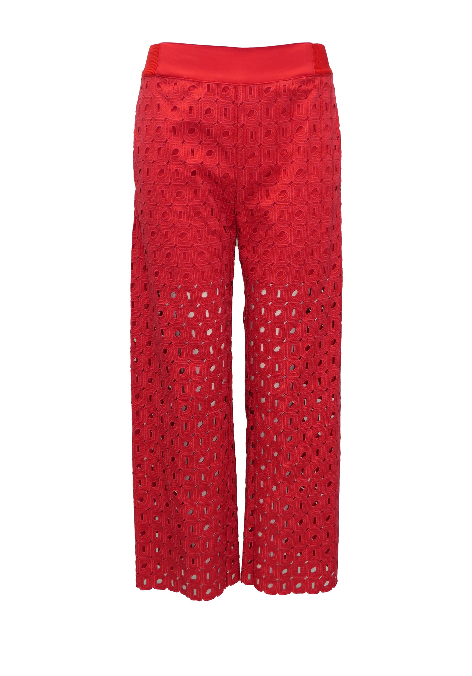 GEOMETRIC EMB EYELET LONG PANTS – Vivienne Tam Store
