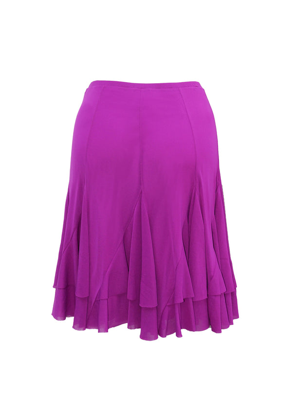 SOLID ST NETTING LAYERED GODET SKIRT