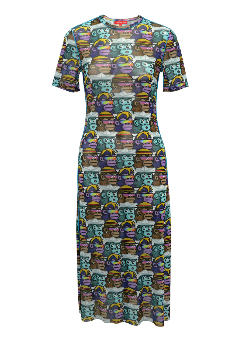 CYBERKONGZ PRINT ST NETTING DRESS