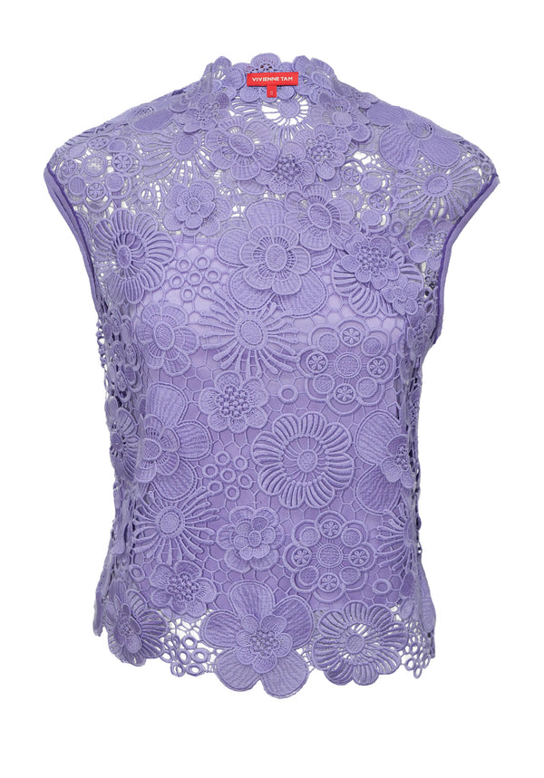 3D FLOWER LACE CHEONGSAM TOP