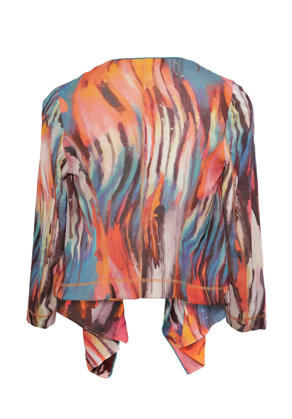 IMAGINATED GRADATION PRINT ST NETTING CARDIGAN