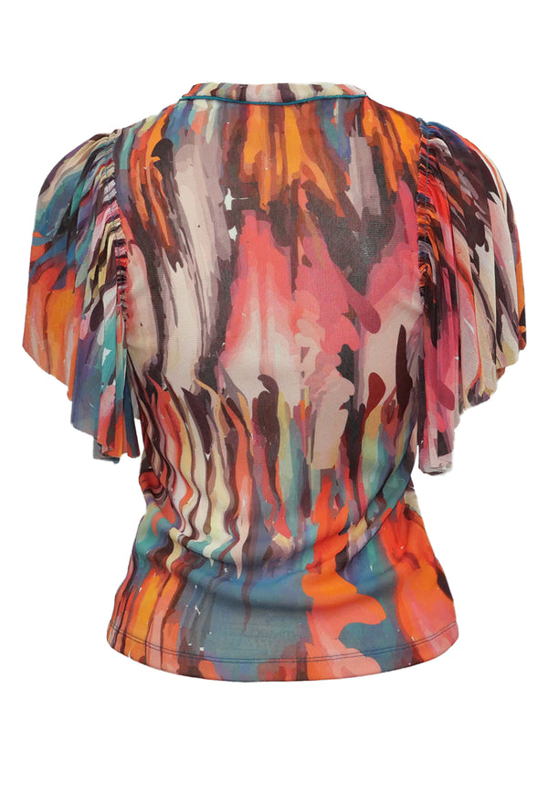 IMAGINATED GRADATION PRINT ST NETTING TOP