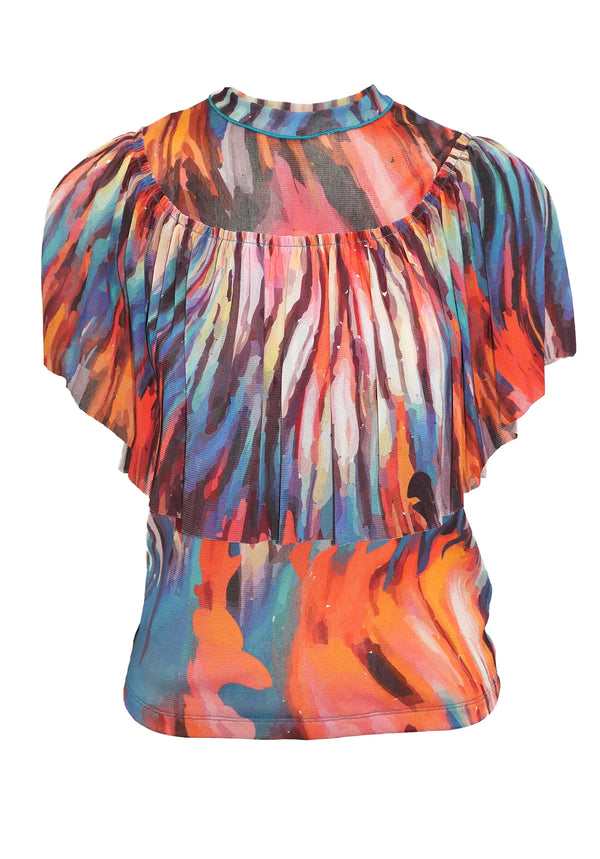 IMAGINATED GRADATION PRINT ST NETTING TOP