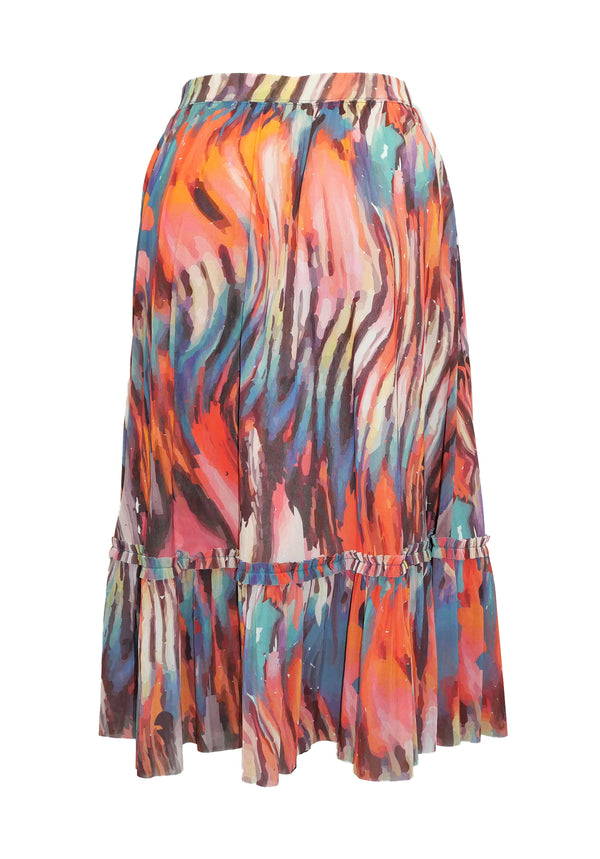 IMAGINATED GRADATION PRINT ST NETTING SKIRT