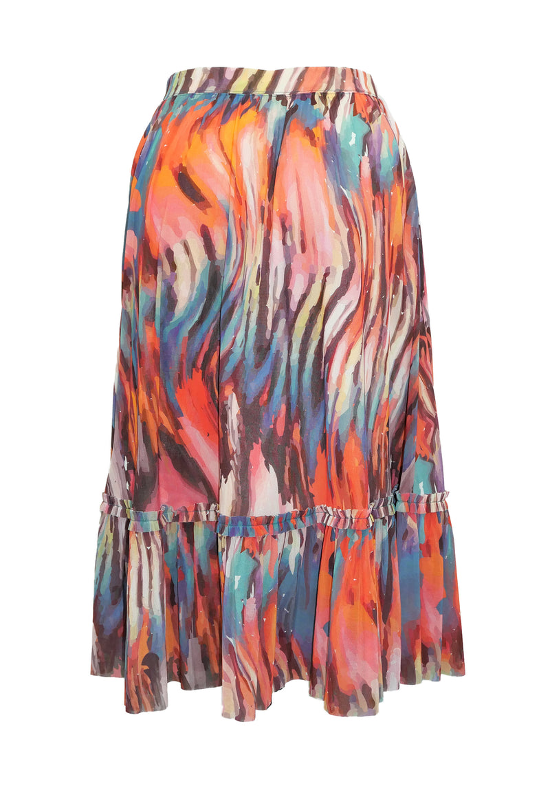 IMAGINATED GRADATION PRINT ST NETTING SKIRT