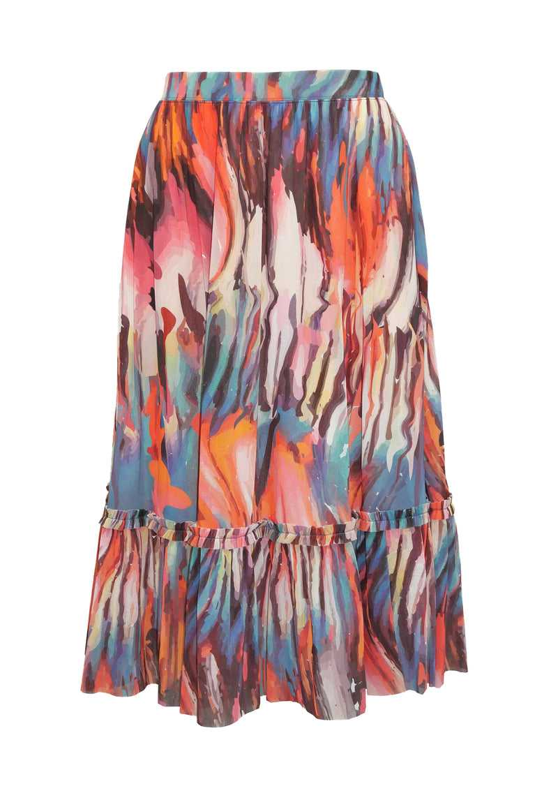 IMAGINATED GRADATION PRINT ST NETTING SKIRT