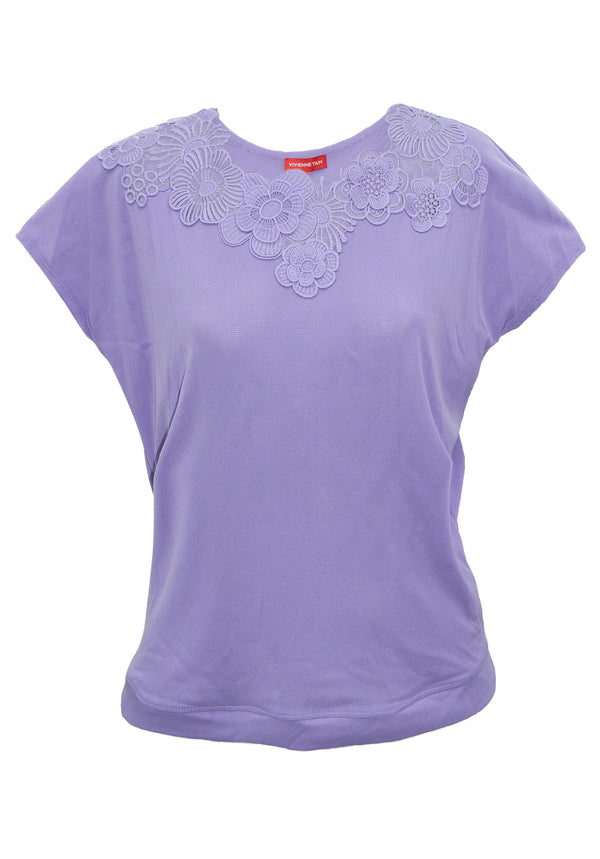 3D FLOWER LACE APP ST NETTING TOP