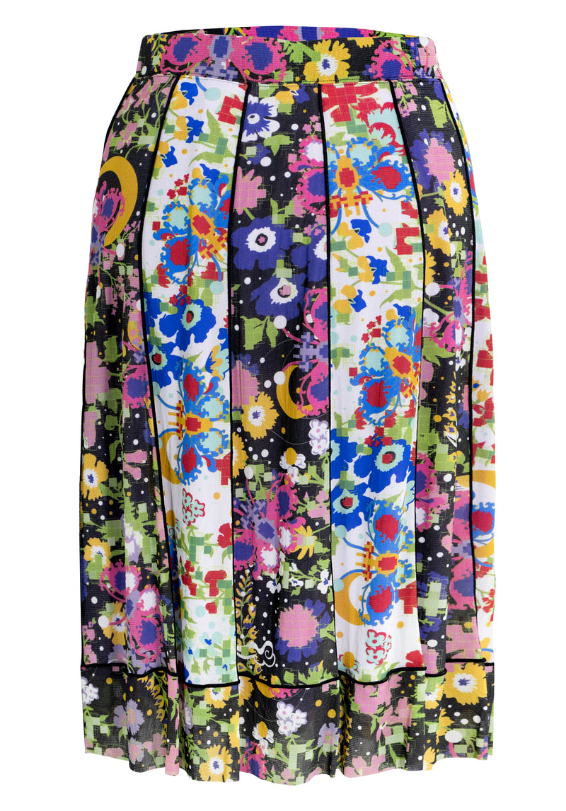 SUMMER DREAMING PRINT ST NETTING PATCHWORK SKIRT