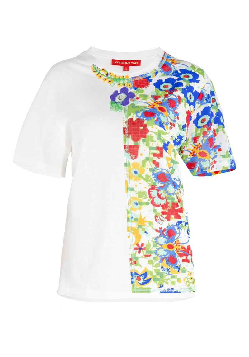 SUMMER DREAMING PRINT & APPLIQUE ON COTTON TOP