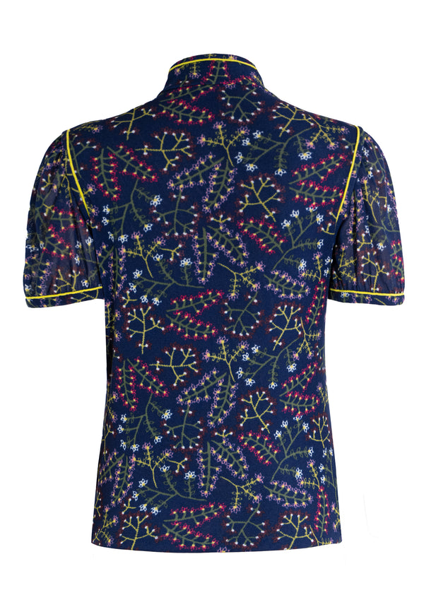 FLORAL PRINTED STRETCH NETTING TOP