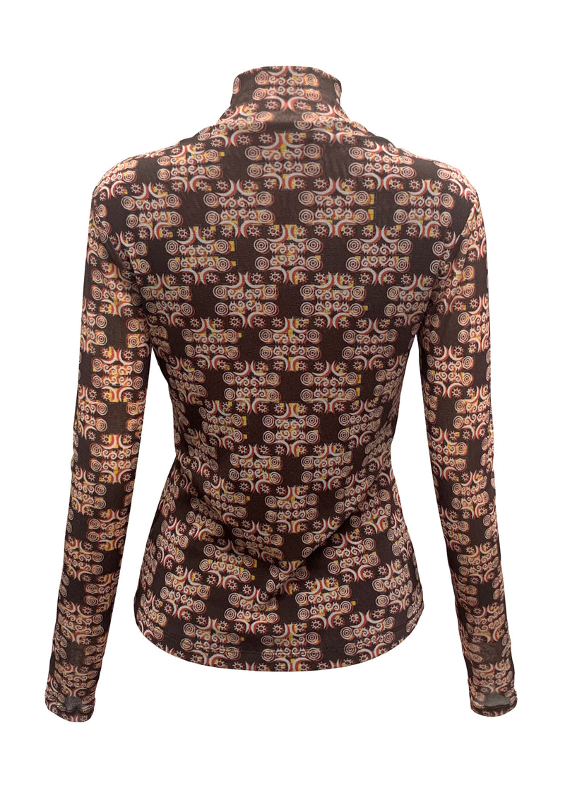 SOLIDARITY PRINT ST NETTING LONG SLEEVE TOP