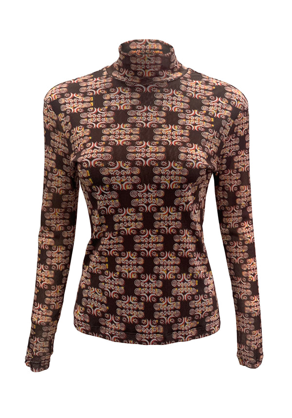 SOLIDARITY PRINT ST NETTING LONG SLEEVE TOP