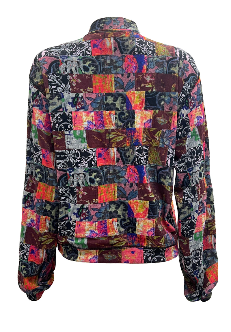 PATCHWORK WEAVE PRINT ST NETTING JACKET