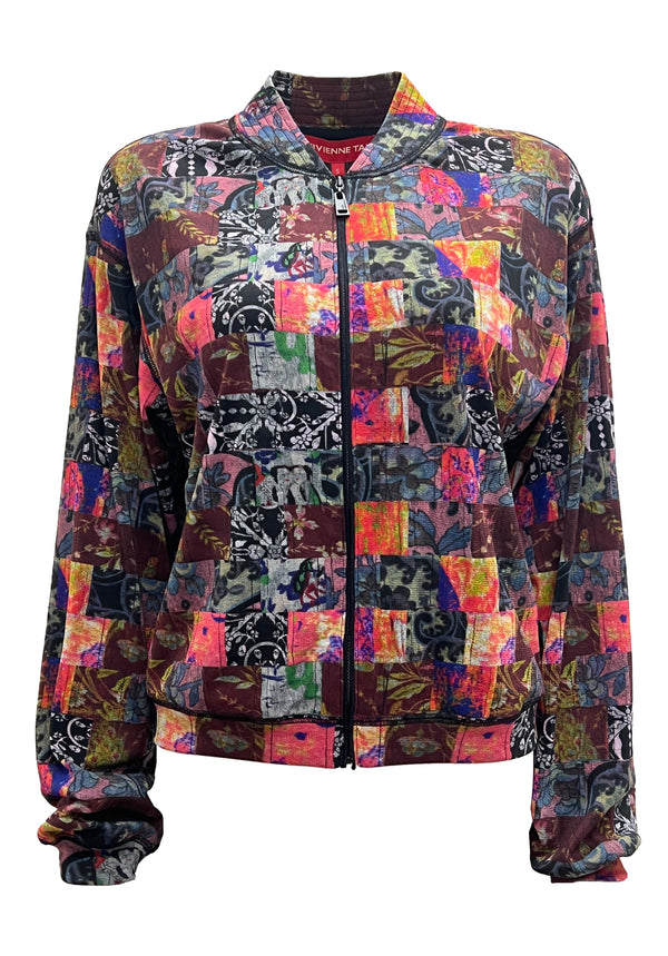 PATCHWORK WEAVE PRINT ST NETTING JACKET