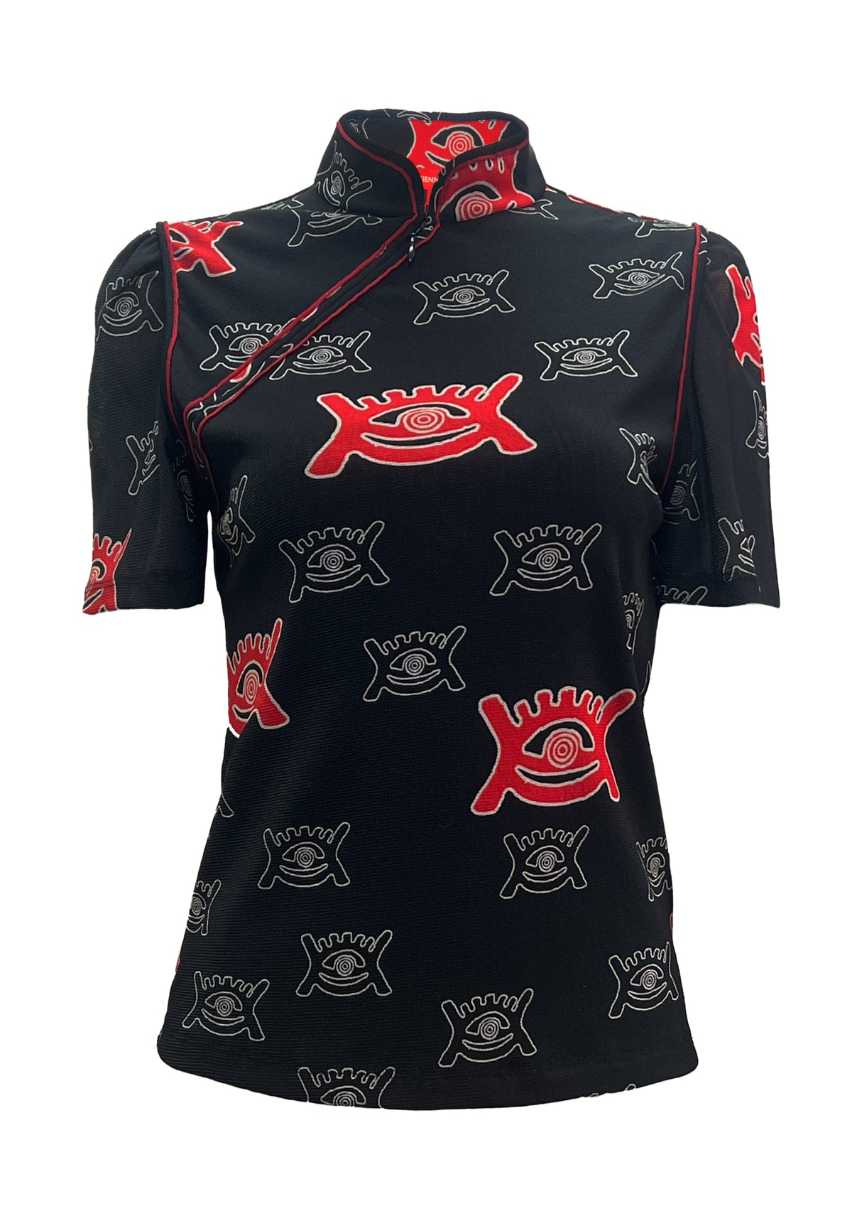 トップス VIVIENNE TAM Embroidered Cheongsam Top VIVIENNE TAM Embroidered Cheongsam Top