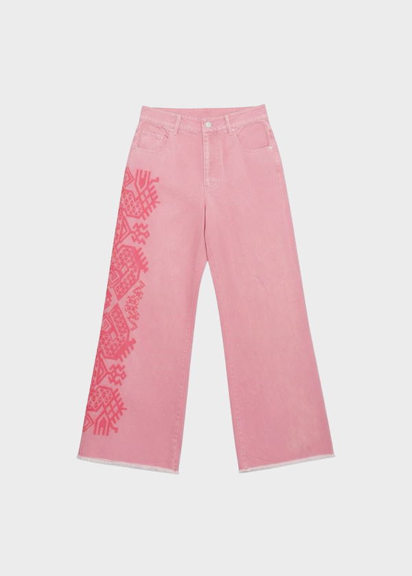 DRAGON EMB MOTIF DENIM PANTS