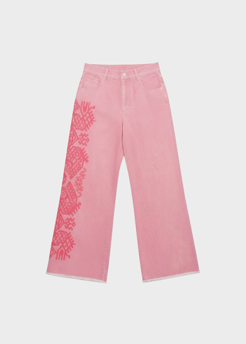 DRAGON EMB MOTIF DENIM PANTS