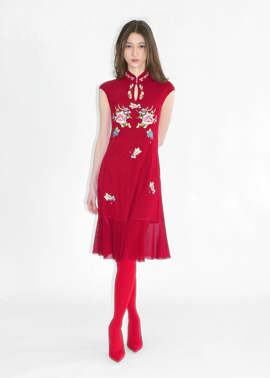 MULTI FLOWER EMB REVIVAL 2026 CHEONGSAM DRESS – Vivienne Tam Store