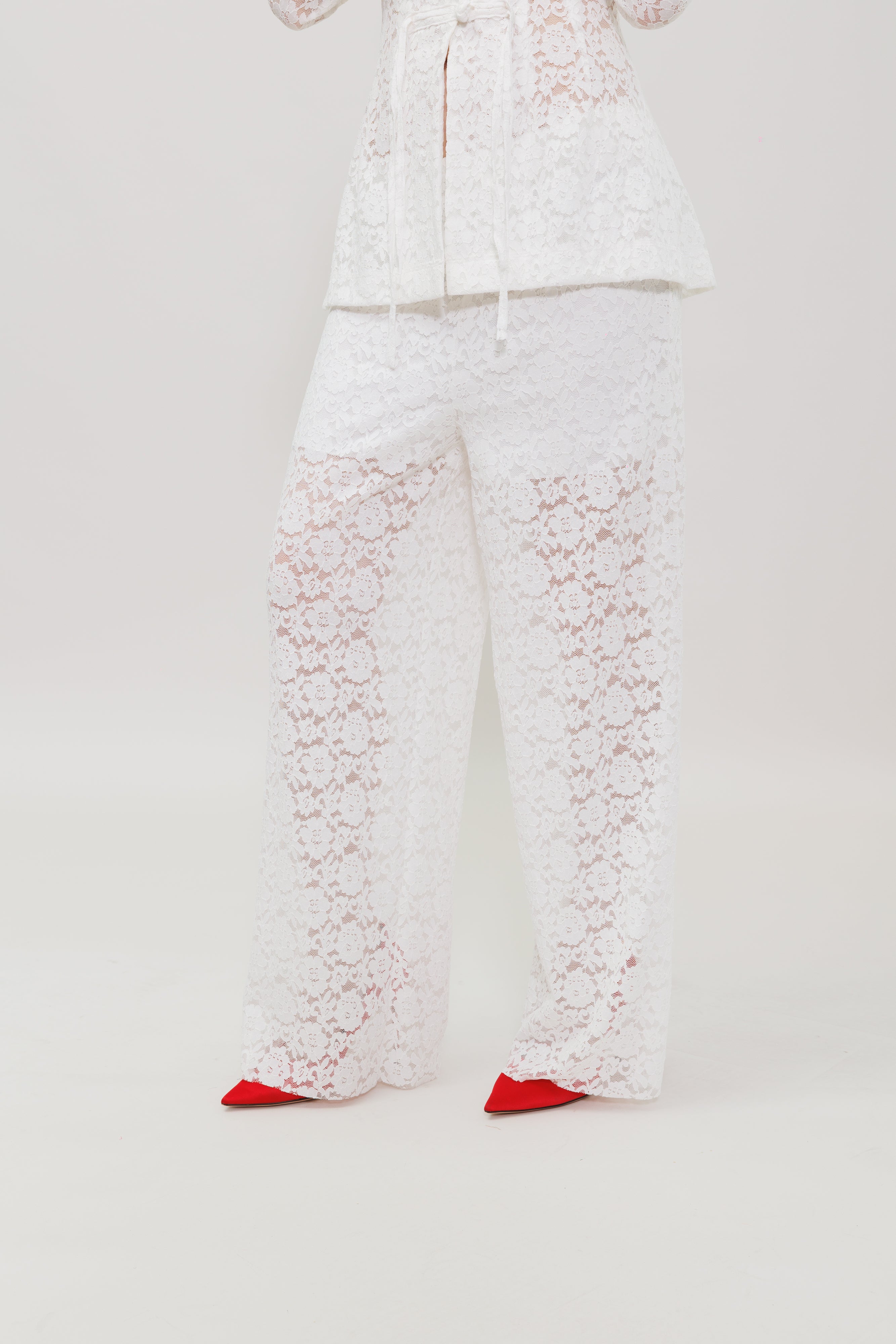 Stretch Lace Wide Leg Pants