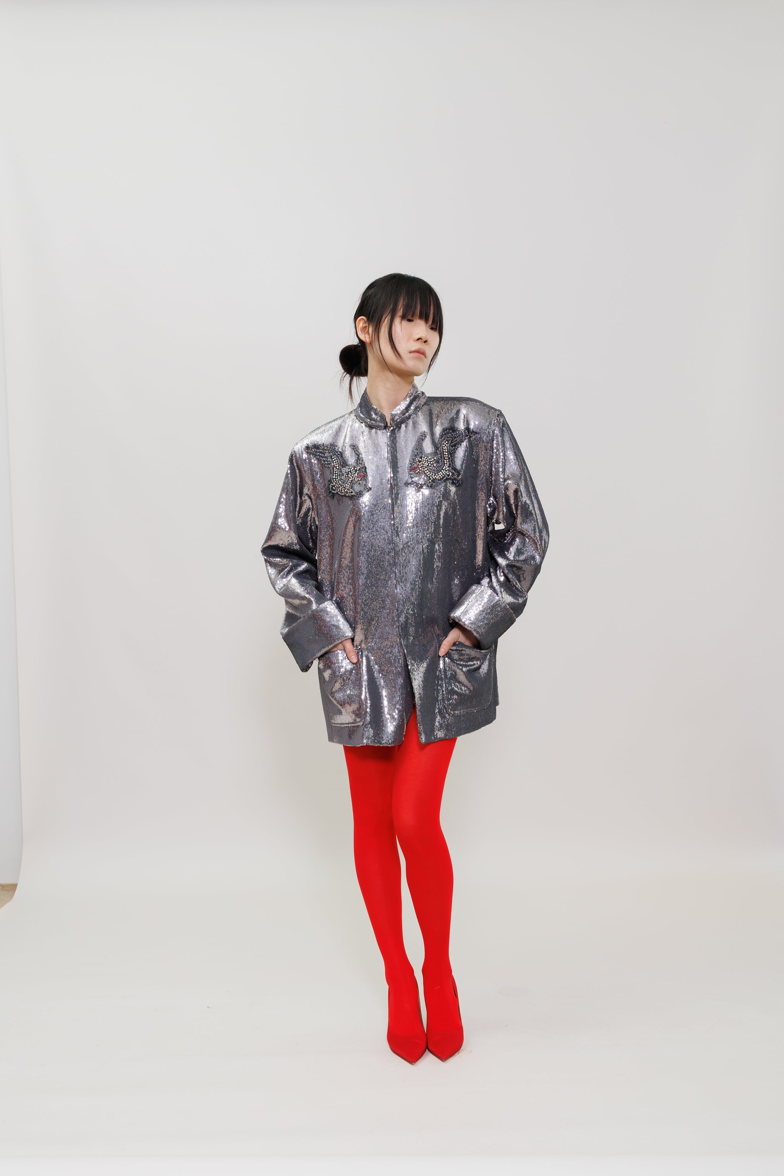 Sequin With Pankou Qipao Jacket