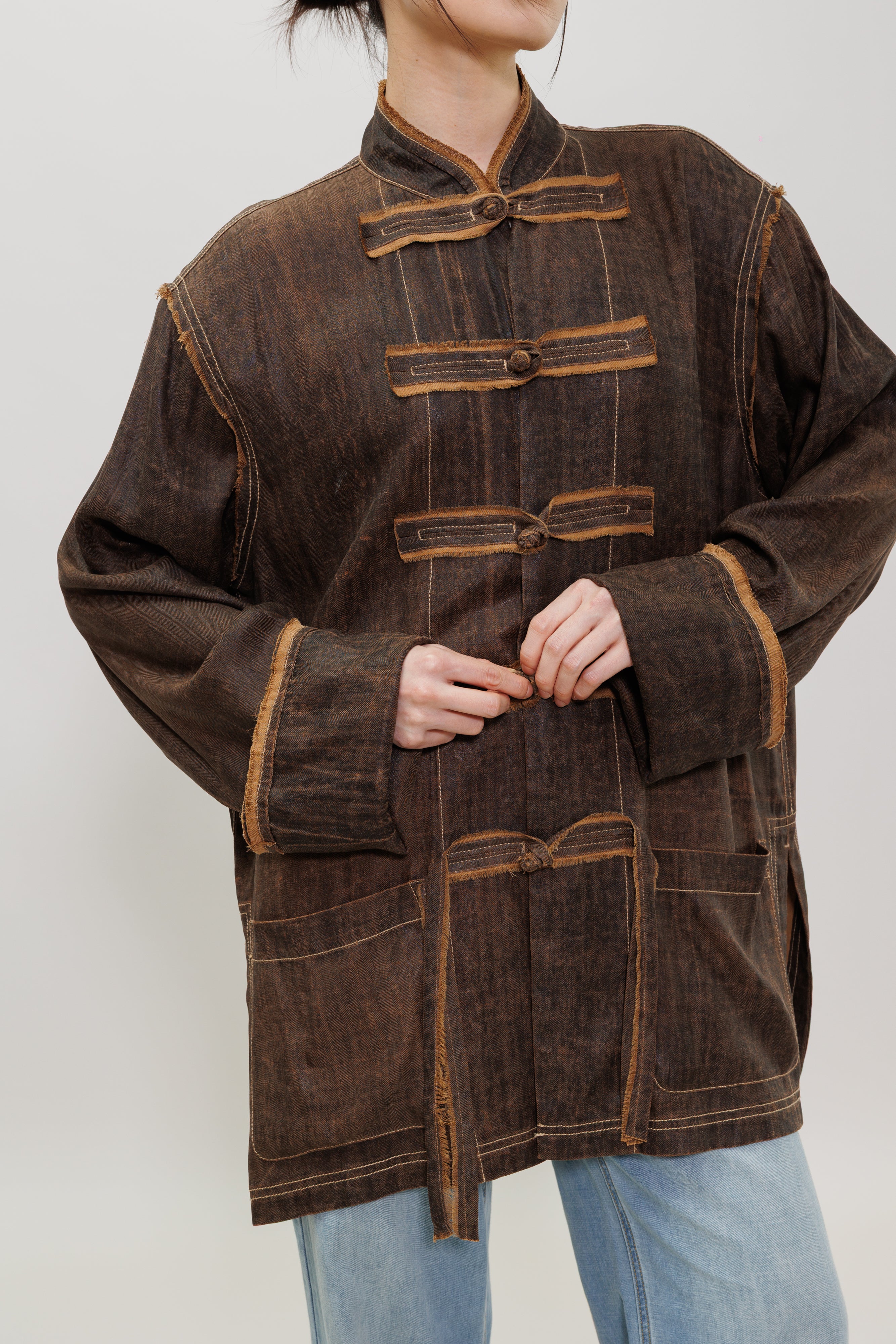 Mud Silk twill Oversized Kung Fu Jacket