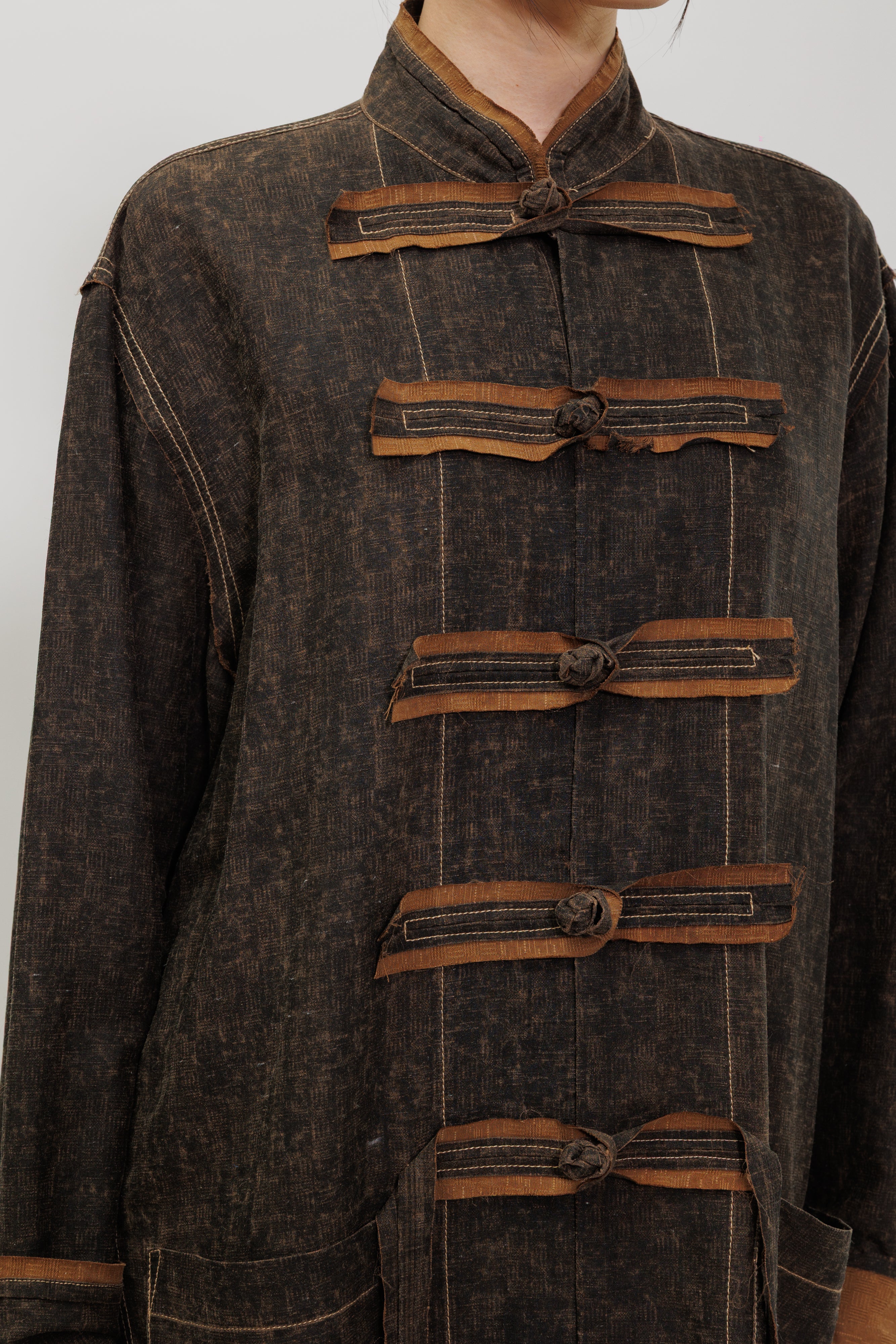 Mud Silk Plain Weave Oversized Kung Fu Jacket