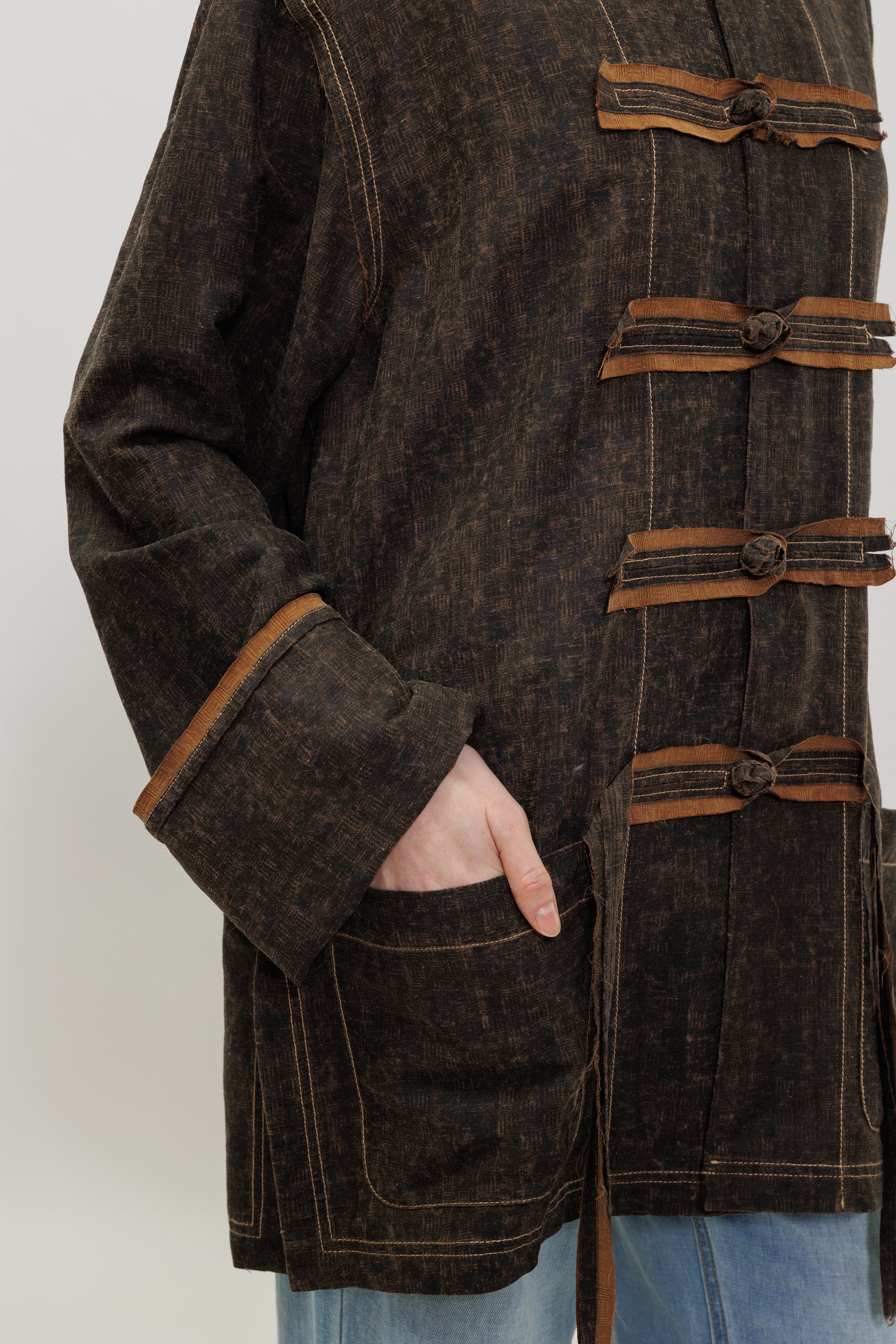 Mud Silk Plain Weave Oversized Kung Fu Jacket