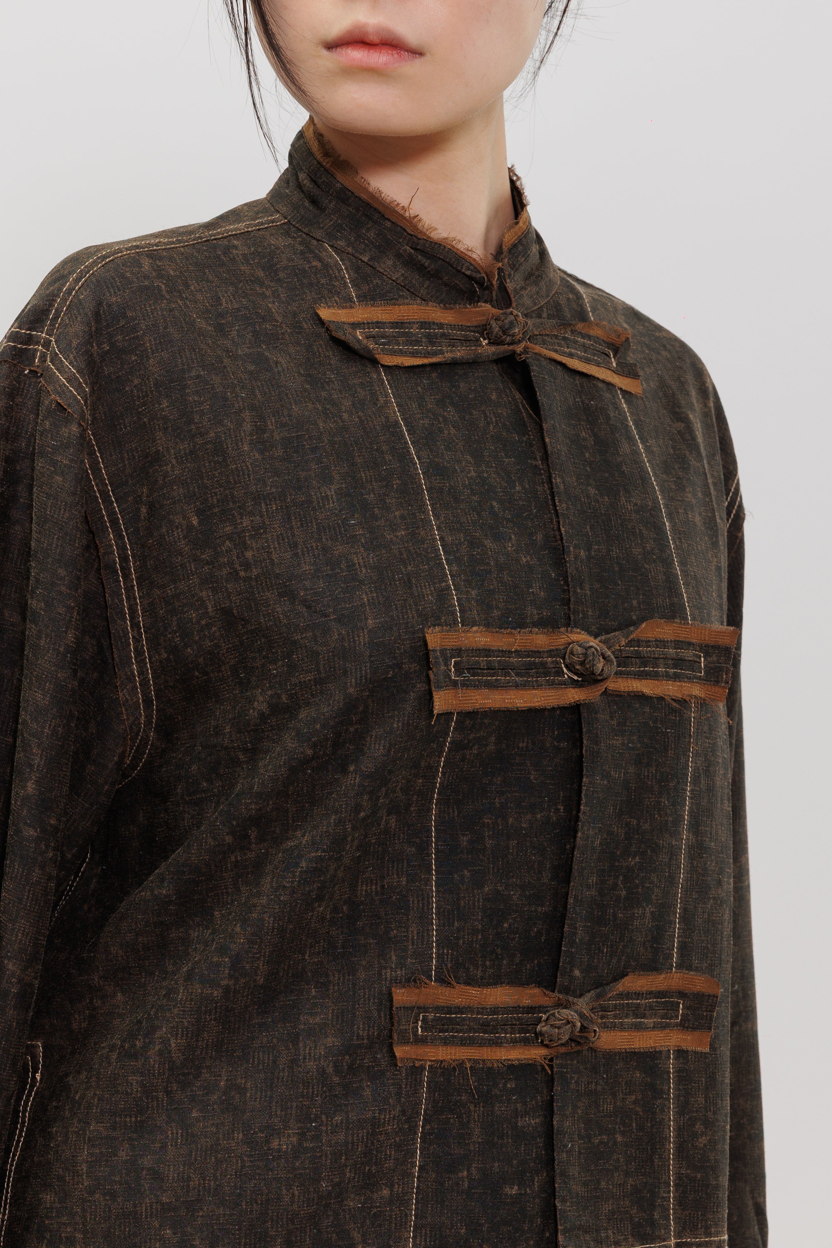 Mud Silk Cropped Kung Fu Jacket