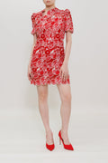 Ceremic Cluster Lace Qipao Mini Dress