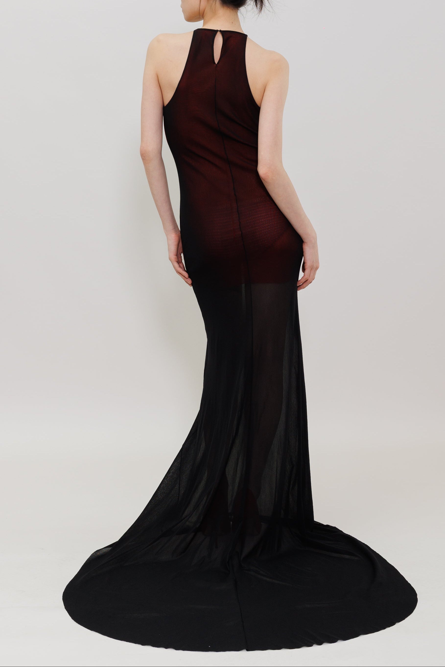 Dragon Embroidery Halter Gown