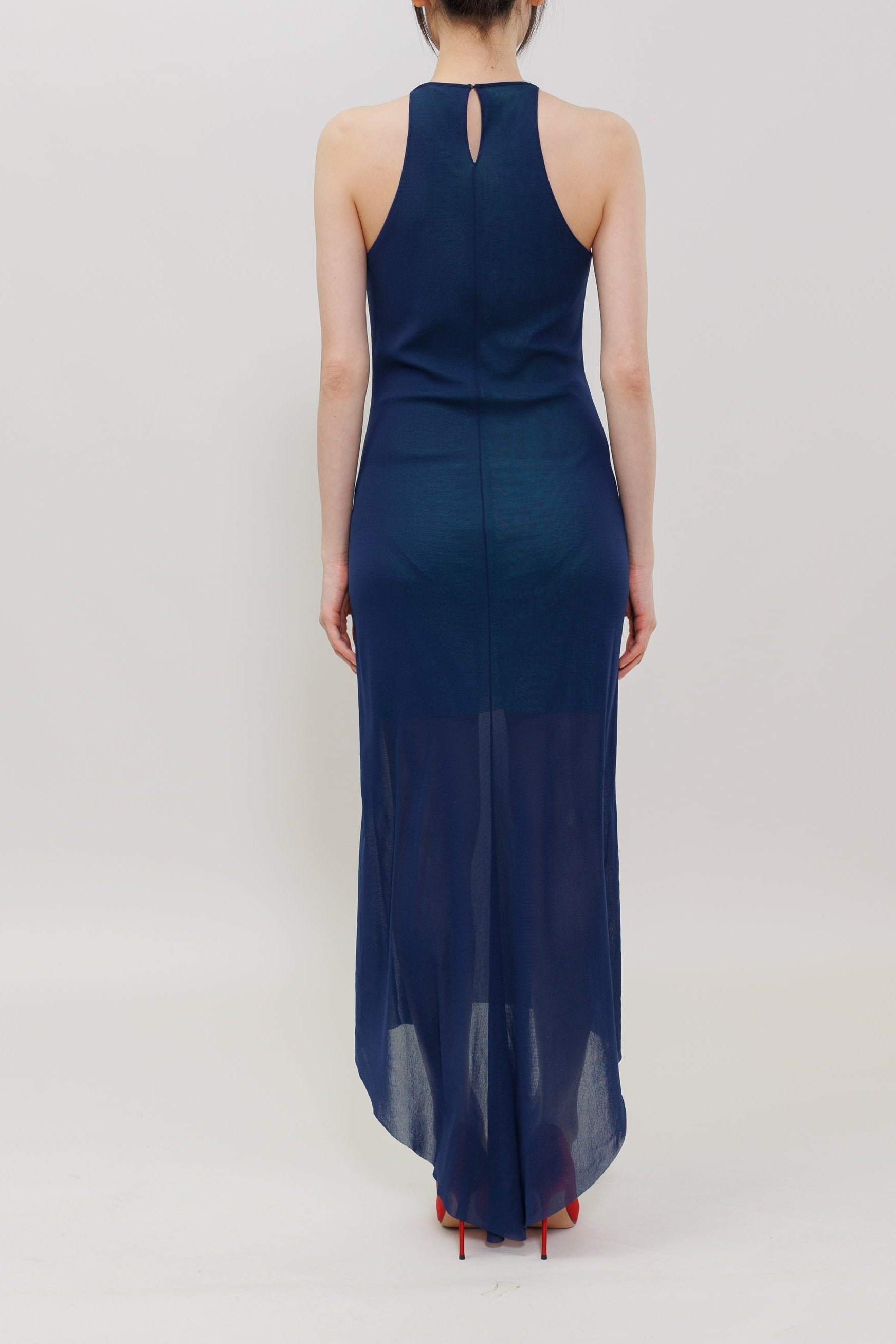 Dragon Embroidery Halter Maxi Dress