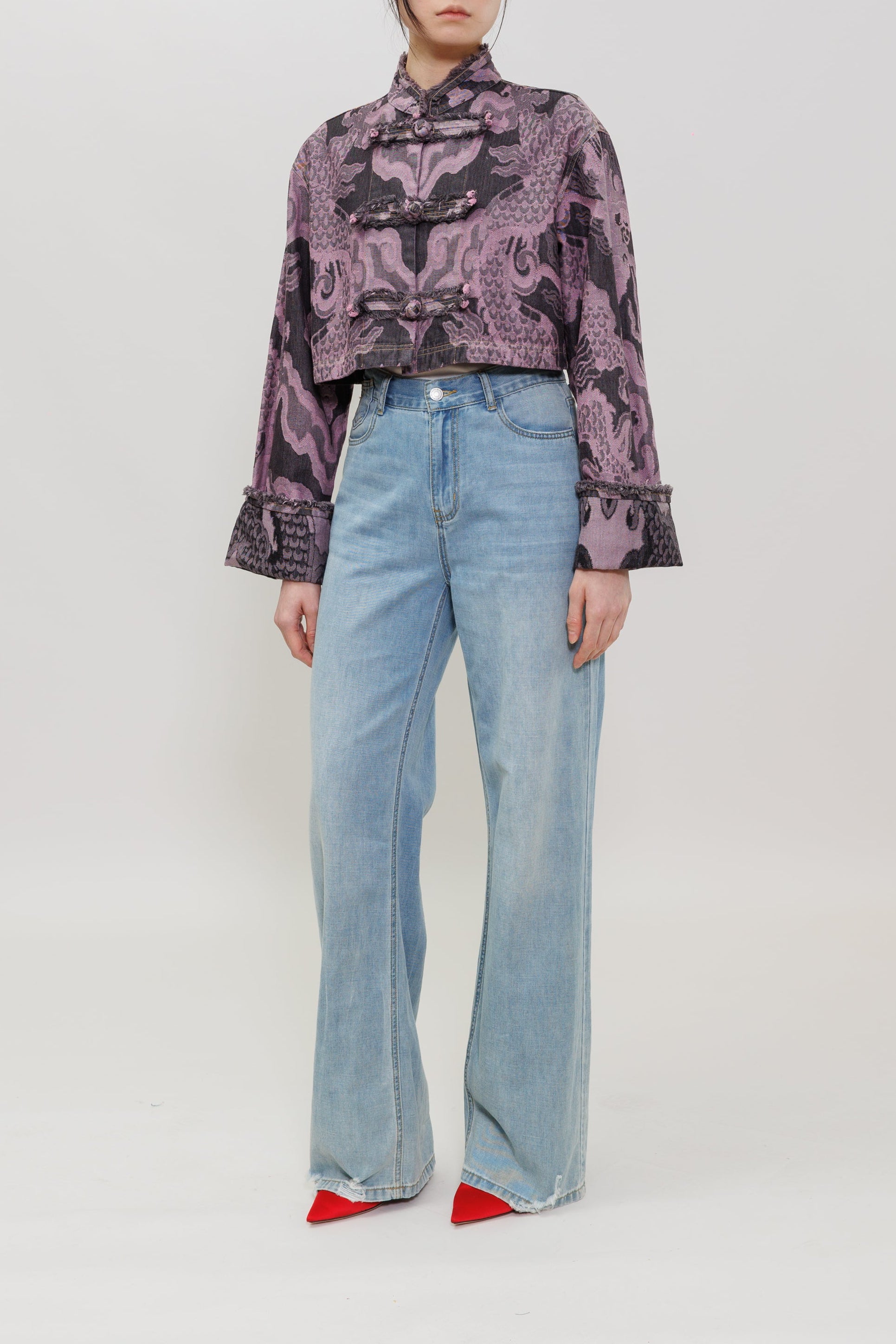 Giant Dragon Jacquard Denim Kung Fu Jacket