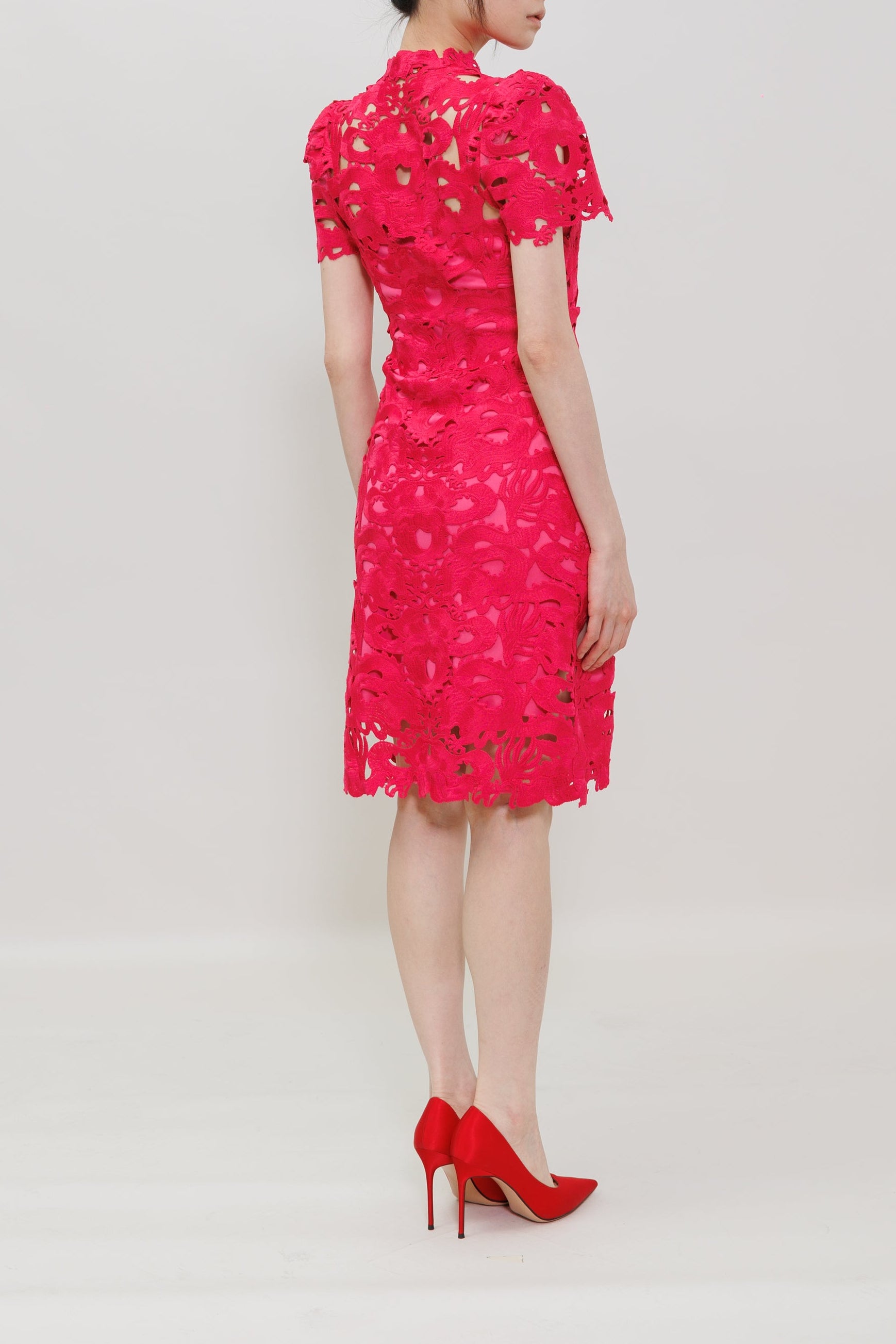 Dragon Lace Qipao Midi Dress