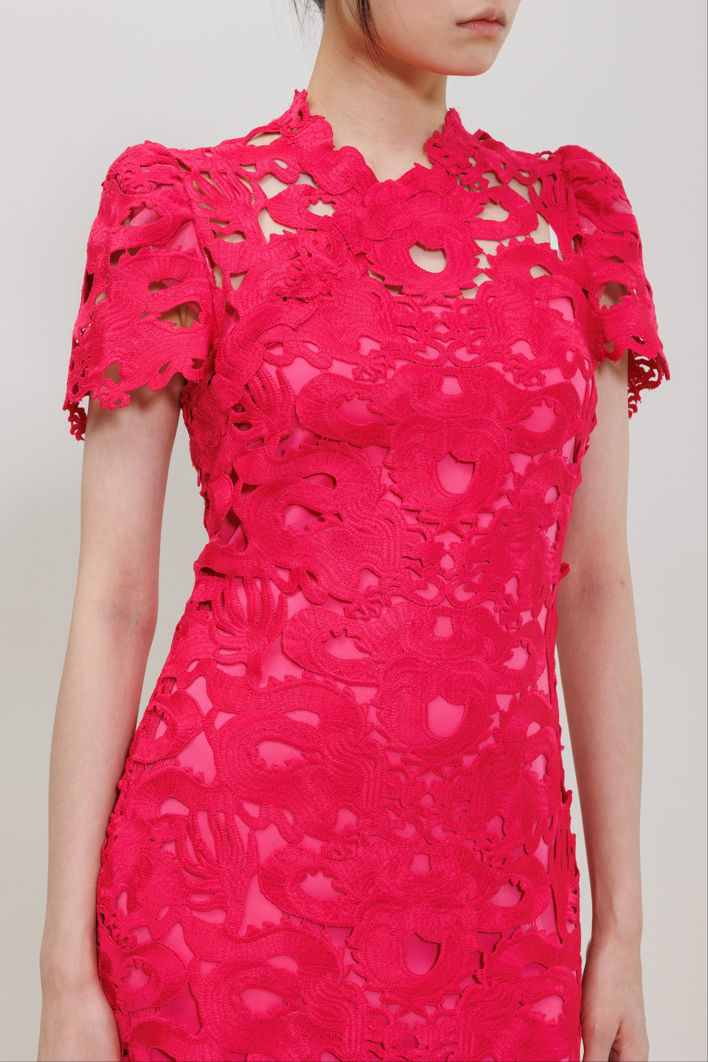 Dragon Lace Qipao Midi Dress