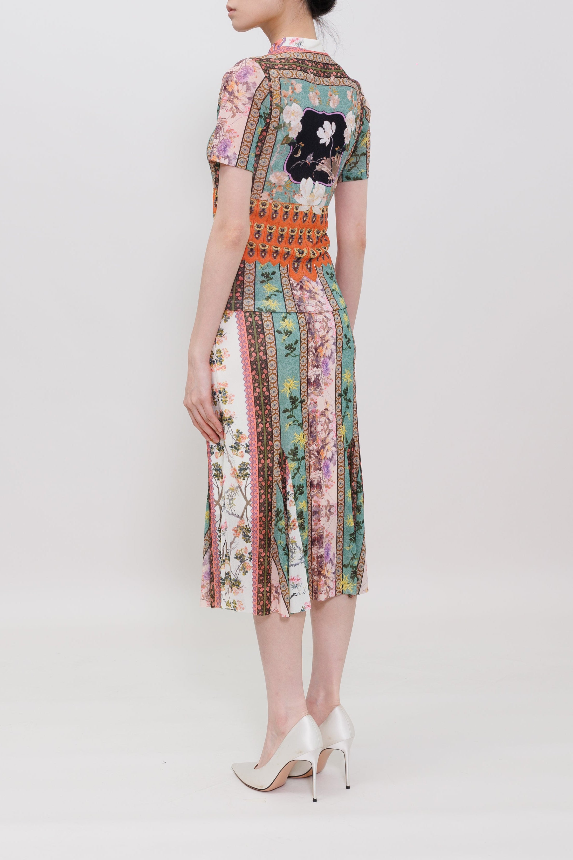 Garden Print Midi Skirt