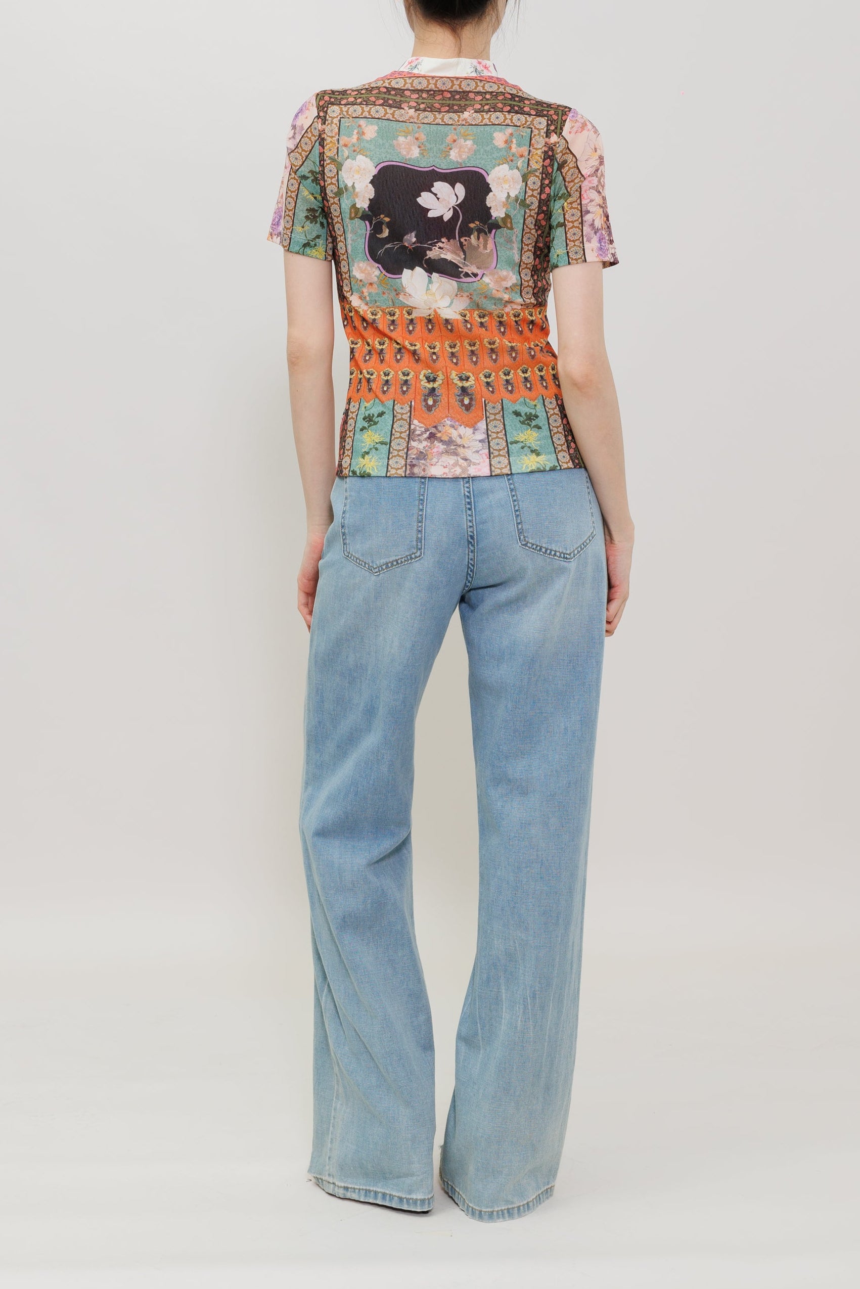 Garden Print Qipao Top