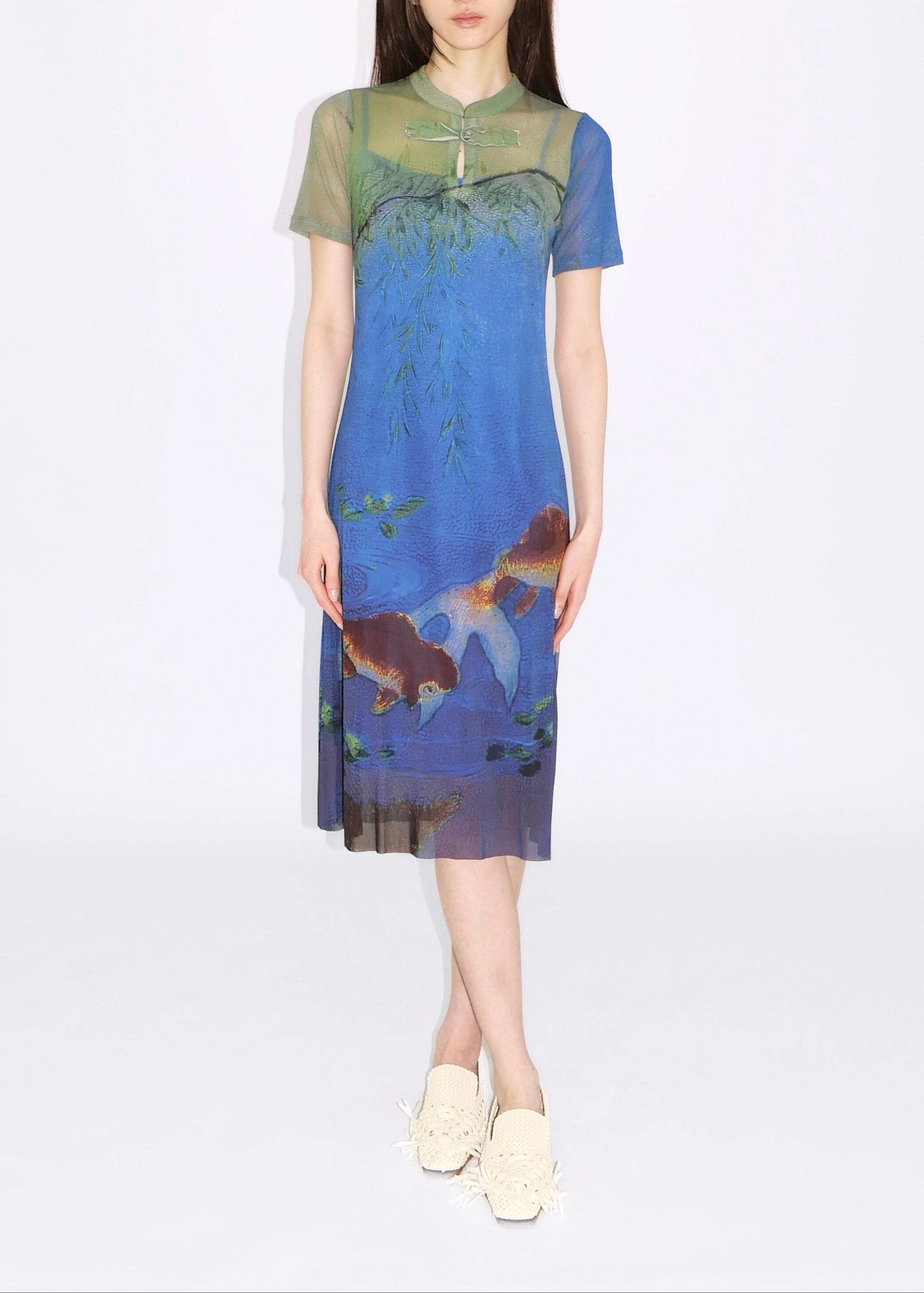 GOLDFISH REVIVAL NETTING CHEONGSAM