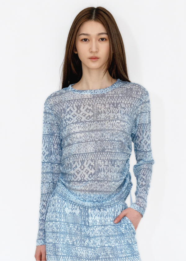 TIE DYE STRIPE PRINT TOP