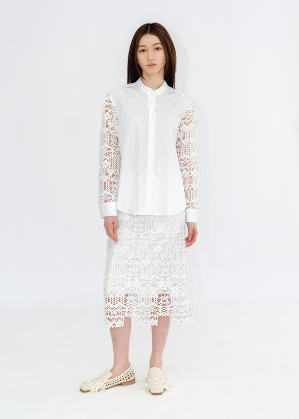 CHINESE COLLAR SHIRT WITH DEER LACE