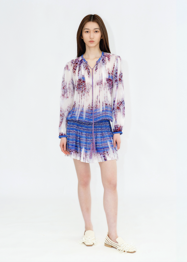 FADED LI BROCADE PRINT DRESS