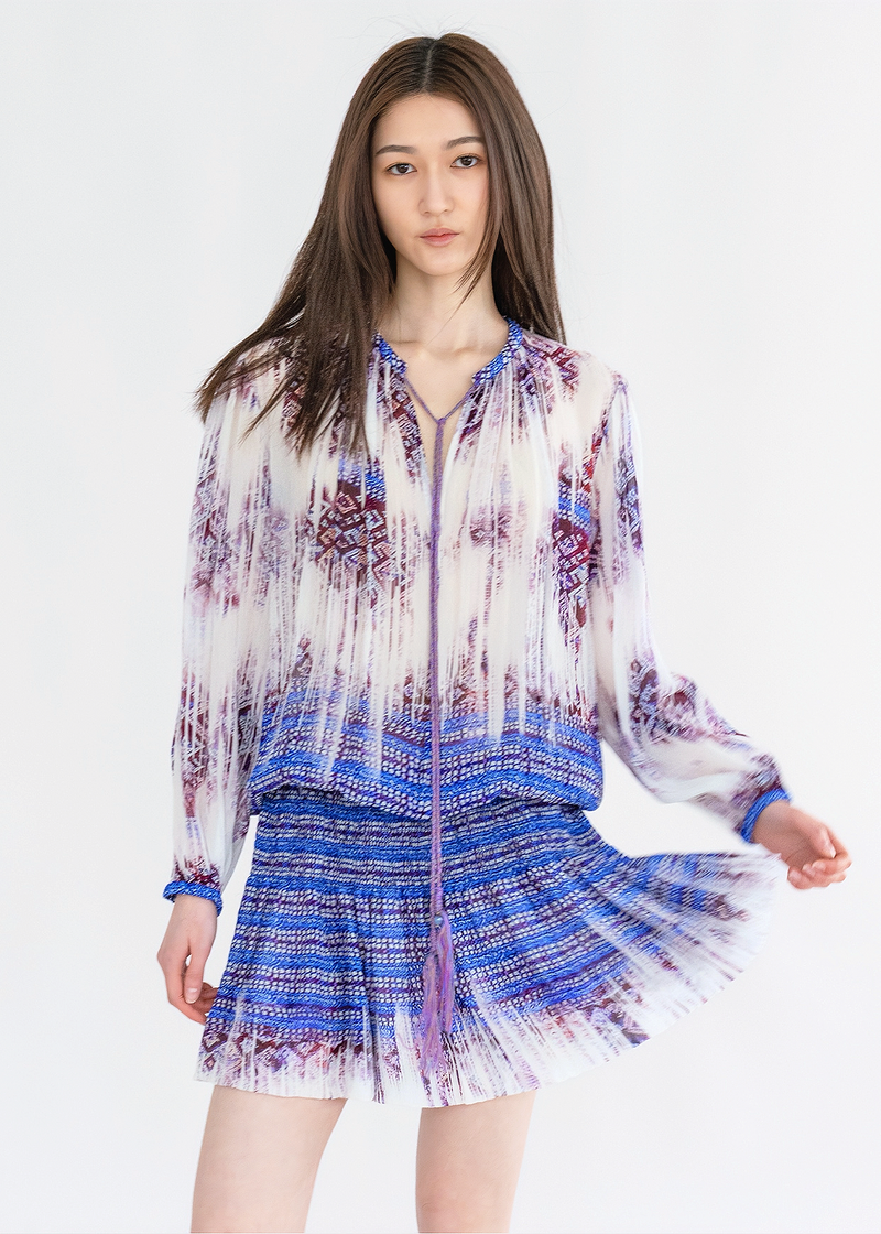 FADED LI BROCADE PRINT DRESS
