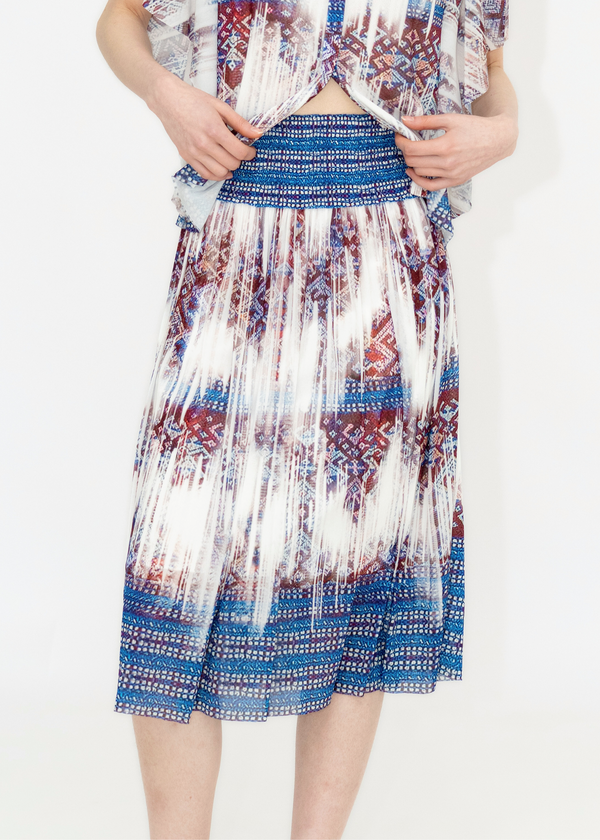 FADED LI BROCADE PRINT SKIRT