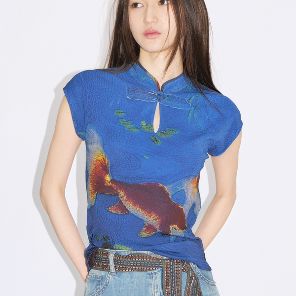 GOLDFISH REVIVAL 2025 NETTING CHEONGSAM TOP – Vivienne Tam Store