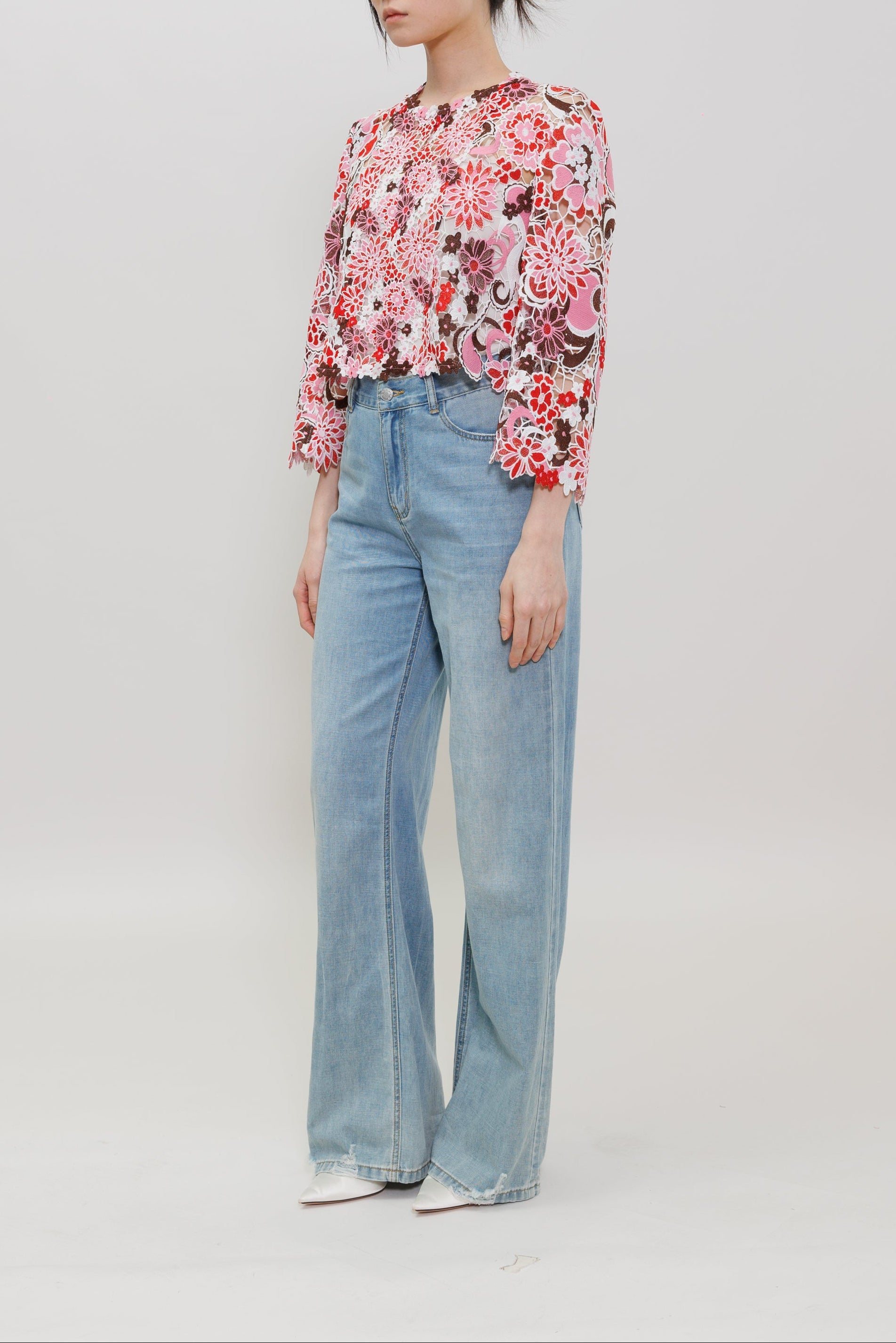 Miao Flower Lace Cropped Jacket