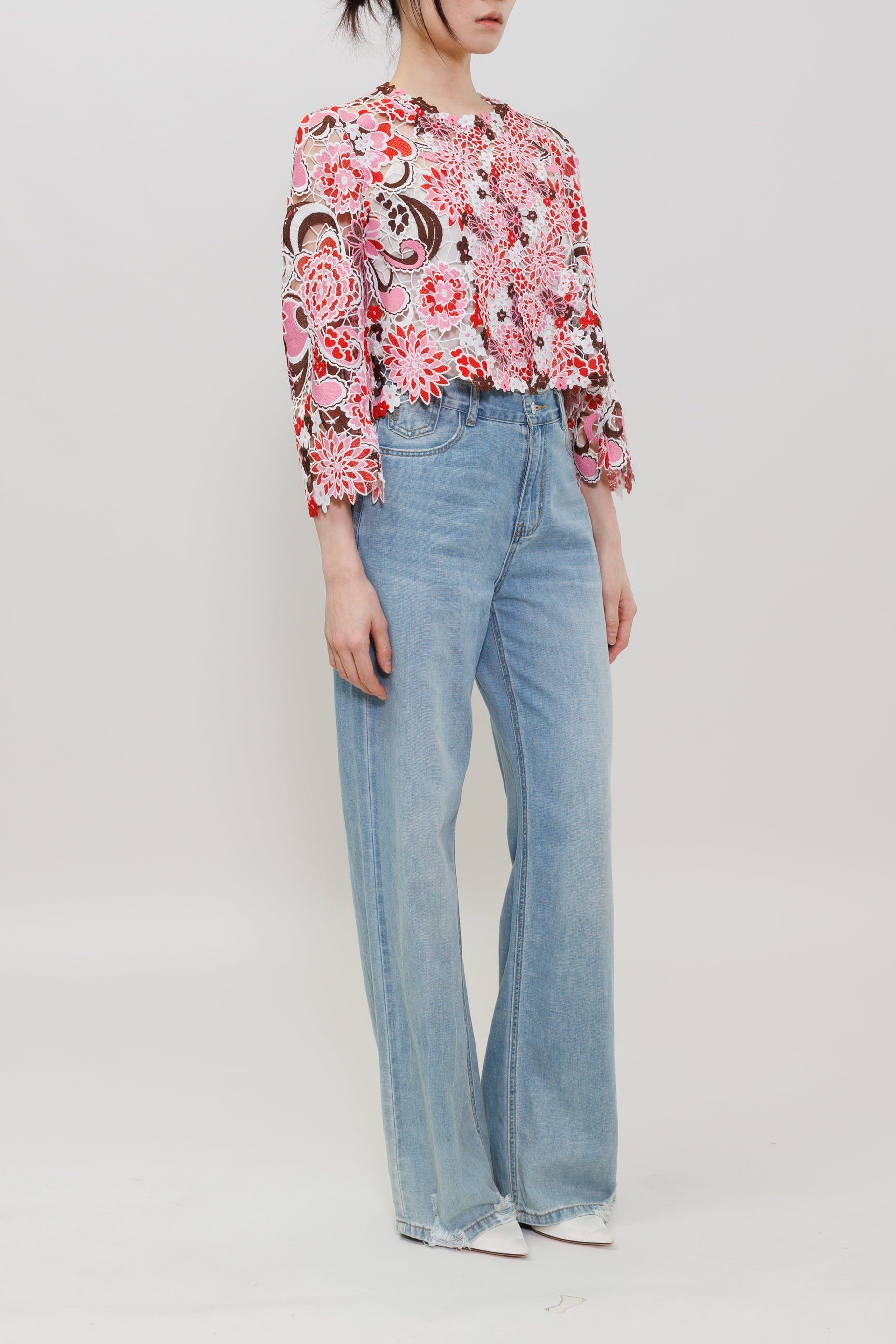 Miao Flower Lace Cropped Jacket