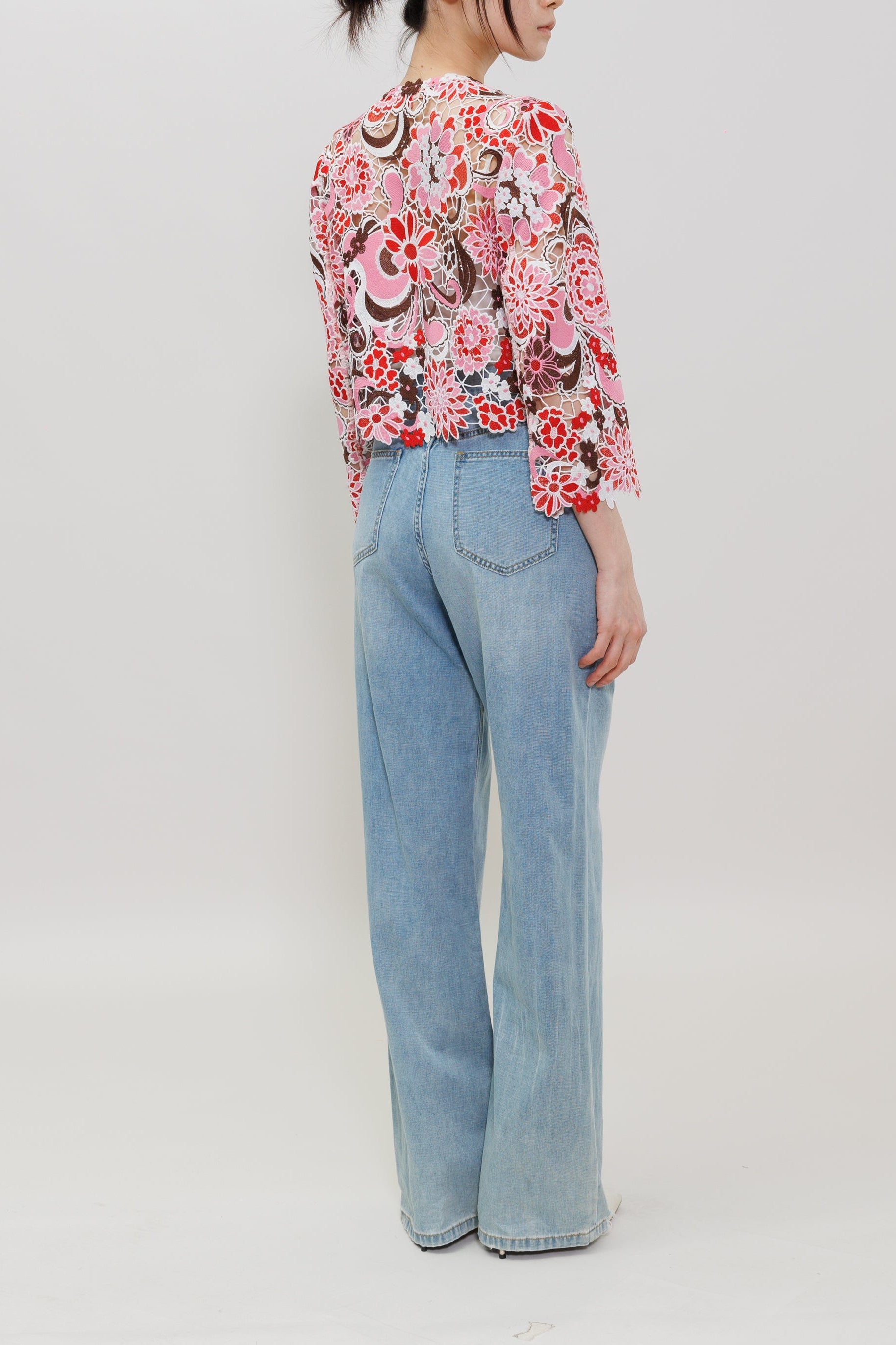 Miao Flower Lace Cropped Jacket