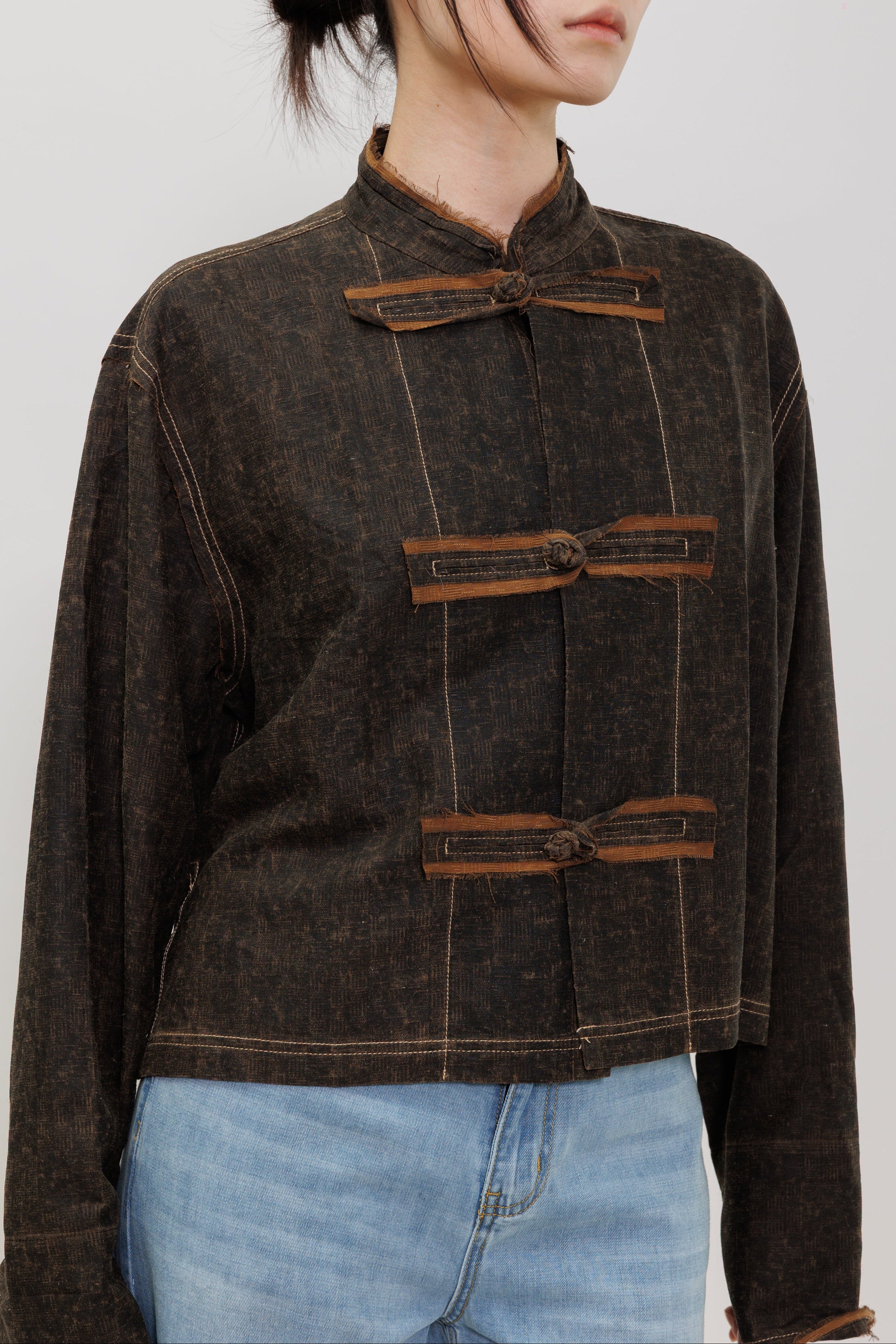 Mud Silk Cropped Kung Fu Jacket